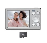 Retro Silver Digital Camera 16x Opticaled Zooming Double Screens High Resolution Imaging for Youth Photography Double Screen Digital Camera for Students