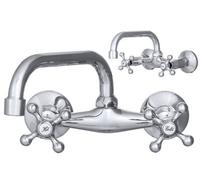 Retro Silver Wall-Mounted Kitchen And Bathroom Tap Granitan C - 1Pc