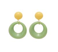 Retro Simple Acrylic Hoop Statement Drop Earrings, Fashion Oval for Women Minimalist Statement Hypoallergenic Drop Earrings (Light Green)