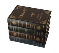 Retro Simulation Book Storage Box, Fake Books Decor for Home Office, Openable Faux Leather Book Model Props with Alloy Hinges, Desktop Ornaments for Living Room Study(C)