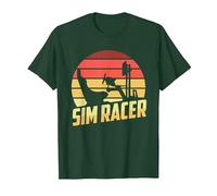 Retro Simulation Gaming Racer - Race Car Vintage Sim Racing T-Shirt, Men, Dark Green, 3X-Large