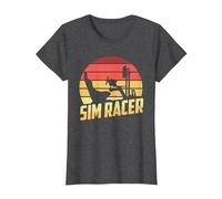 Retro Simulation Gaming Racer - Race Car Vintage Sim Racing T-Shirt, Women, Dark Heather Grey, 3X-Large