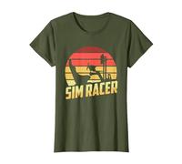 Retro Simulation Gaming Racer - Race Car Vintage Sim Racing T-Shirt, Women, Olive Green, 3X-Large