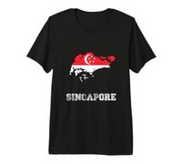 Retro Singapore Distressed Singapore Flag Premium T-Shirt