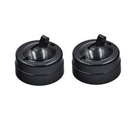 Retro Single Control Switch Surface Mounted Wall Round Flat Toggle Switch Black 2PCS