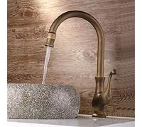 Retro Single Hot and Cold Water Mixer Faucet All Copper Bathroom Basin Faucet Kitchen Faucet Kitchen Faucet Sink Faucet 360 Degree Arc Single Handle Belt Aerator Antique Col