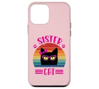 Retro Sister Cat Coquette Bow Pink Leopard Glasses Style Case for iPhone 12 mini