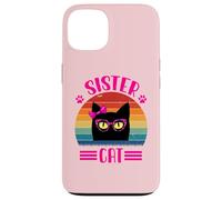 Retro Sister Cat Coquette Bow Pink Leopard Glasses Style Case for iPhone 13