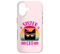 Retro Sister Cat Coquette Bow Pink wearing Leopard Glasses Case for iPhone 17