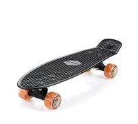 Retro Skateboard Black/Orange with LED