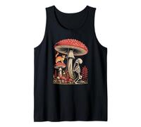 Retro Skeleton and Tabby Kitten Under A Forest Mushroom Tank Top
