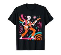 Retro Skeleton Bass Guitar Player - Funky Jazz Band Music T-Shirt