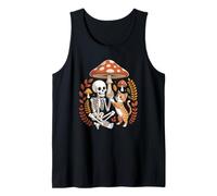Retro Skeleton Feline Companion Woodland Toadstool Nature Tank Top