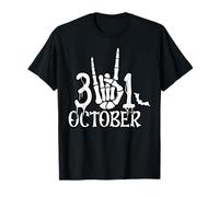 Retro Skeleton Rock Hands October 31st Halloween T-Shirt