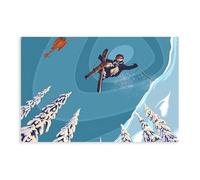 Retro Skiing Art Poster 3 Canvas Poster Bedroom Decor Landscape Office Room Decor Gift 20x30inch(50x75cm)