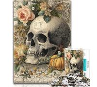 Retro Skull 1000 Piece Jigsaw Puzzles for Adults Gifts,Decompressing Intellectual Educational Toy Birthday Present,Gifts,Wall Art 38x26cm