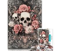 Retro Skull Jigsaw Puzzles 1000 Pieces for Adults Teens,Help The Brain Exercise Addictive Toys to Cultivate Patience Parent-child Interaction 38x26cm