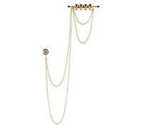 Retro Skull Suit Pin with Double Hanging Chains Brooch Collar Lapel Pin for Men Shirt Suit Tuxedo Tie Punk Coat Stud Badge Brooch Tassel Suit Accessories Jewelry Pin Clips, Large, Zinc, no gemstone