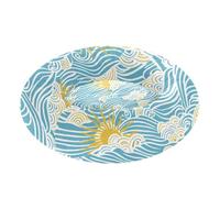 Retro Sky Sun Waves Pet Dog Beds Calming Anti Anxiety Dog & Cat Cushion for Extra Small Size Pets Sleeping S