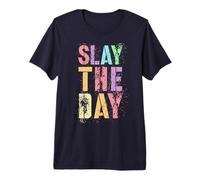 Retro Slay The Day Motivational Game Day Spirit Week Premium T-Shirt