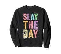 Retro SLAY THE DAY Motivational Game Day Spirit Week Sweatshirt