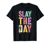 Retro Slay The Day Motivational Game Day Spirit Week T-Shirt
