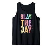 Retro Slay The Day Motivational Game Day Spirit Week Tank Top