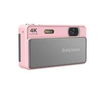 Retro Sliding Digital Camera 4K 64MP, Compact Vlogging Camera with 2.8'' Screen, 16X Zoom Autofocus CCD for Teens Adults Beginner, 2026 New Portable Travel Photography Gift with Fill Light (Pink)