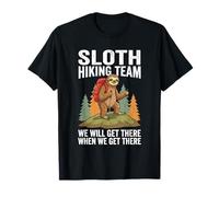 Retro Sloth Hiking Team We'll get There When we get There T-Shirt