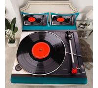 Retro Small Double Fitted Sheet, Vinyl Records Fitted Bed Sheet Small Double, Deep Pocket 12 inch (30 cm) - Soft Microfibre Fabric 3D Fitted Sheets - Fade Resistant Bedding - Bottom Sheet T256