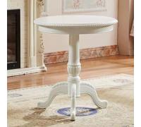 Retro Small Wooden Dining Table, White Round Side Table for Home Decor, Elegant Palace Style Dining Furniture, Perfect for Cozy Dining Spaces
