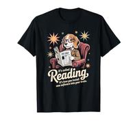 Retro Smart Dog Reading Humor Vintage Funny Brain Joke T-Shirt