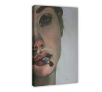 Retro Smoking Girl - The Art of The Alluring, Deadly Beauty Canvas Poster Bedroom Decor Landscape Office Room Decor Gift 12x18inch(30x45cm)