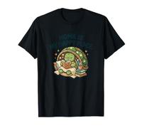 Retro Snail Home is My Happy Place Reading Book T-Shirt