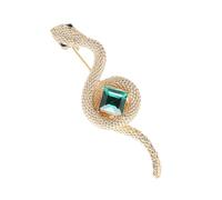 Retro Snake Brooch with Rhinestone Unisex Alloy Crystal Lapel Pin Simulation Animal Breast Party Daily Wear Rhinestone Snake Brooch, フリーサイズ