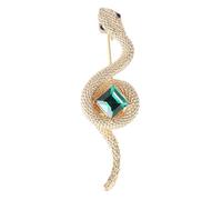 Retro Snake Brooch With Rhinestones Unisex Alloy Crystal Lapel Pin Simulation Animal Breastpin For Party Or Daily Wear Party Accessory Pin