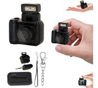 Retro Snap Camera,Mini Nostalgic Vintage View Tiny Snaps Keychain Digital Photo Camera,Llavero Mini CáMara Retro,1080p Hd with Led Flash Light (Without Memory Card)