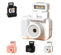 Retro Snap Camera,mini retro camera,Retro 1080p Snap Cemera With LED Flash Light,Portable Small Video Cemera,Compact Vintage Camera For Vlogging, Recording (White)