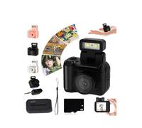 Retro Snap Camera, Miniretroflex Nostalgic Camera, Tiny Nostalgic Camera, Mini Camera Keychain, Mini Vintage Keychain Camera, 1080P Hd Mini Camera with LED Flash Light (32GB-Black)