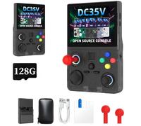 Retro Snap Game Console, Upgraded DC35VHandheld Retro Snap Game Console, 3.5" IPS Screen with Replaceable Game Joystick, 4000mah Battery, 28,000+ Classic Games, 64G/128G TF Card (128GB,Black)