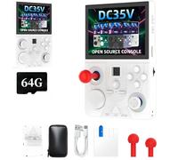 Retro Snap Game Console, Upgraded DC35VHandheld Retro Snap Game Console, 3.5" IPS Screen with Replaceable Game Joystick, 4000mah Battery, 28,000+ Classic Games, 64G/128G TF Card (64GB,White)