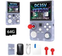 Retro Snap Game Console, Upgraded DC35VHandheld Retro Snap Game Console, 3.5" IPS Screen with Replaceable Game Joystick, 4000mah Battery, 28,000+ Classic Games, 64G/128G TF Card (64GB,Blue)