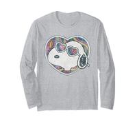 Retro Snoopy Groovy Heart Shades Love Festival Rainbow Vibes Long Sleeve T-Shirt