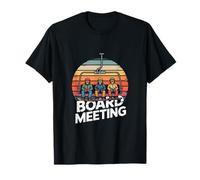 Retro Snowboard Board Meeting Ski Lift Crew T-Shirt