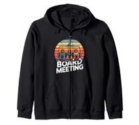 Retro Snowboard BOARD MEETING Ski Lift Crew Zip Hoodie