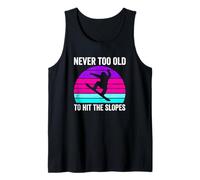Retro Snowboarder Sunset Never Too Old to Hit The Slopes Tank Top