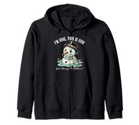 Retro Snowman I'm Fine This Is Fine Just Having A Meltdown Zip Hoodie