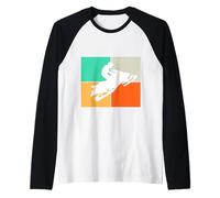 Retro Snowmobile -Send It USA Snow Sled Winter Mountain Gift Raglan Baseball Tee