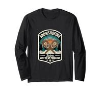 Retro Snowshoeing Solves Most of My Problems Funny Explorer Long Sleeve T-Shirt