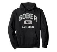 Retro SOBER AF EST 2026 Recovery University Mom Family AA NA Pullover Hoodie